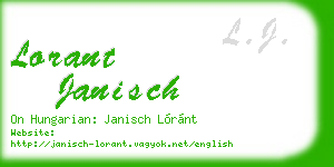 lorant janisch business card
